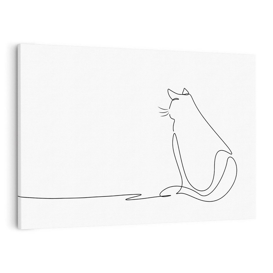 Obraz na płótnie 100x70 - Koci Szkic - szkic, line art