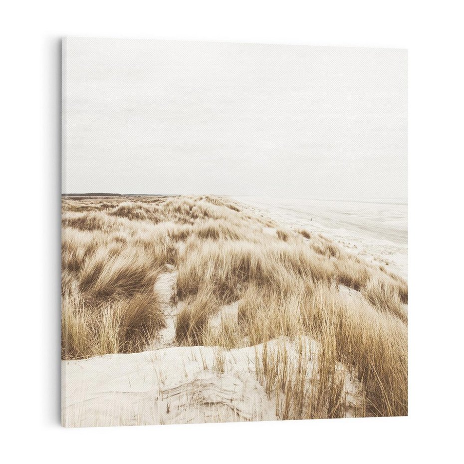 Obraz na płótnie 40x40 - Nadmorskie Wydmy - fotografia, kolory sepii