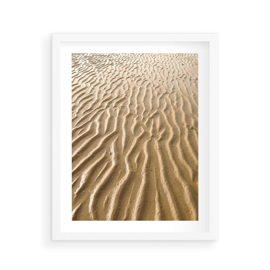 Plakat w ramie 40x50 - Piasek i Nieskończoność - pustynia, piasek - rama biała