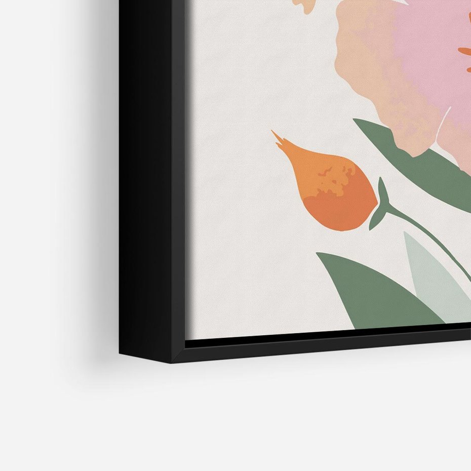 Obraz w ramie 50x50 - Kwiatowe Nastroje - kwiat, sztuka nowoczesna - rama czarna