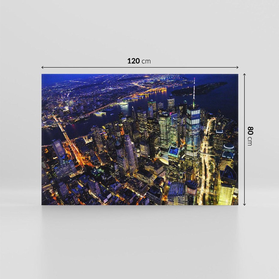 Obraz na płótnie 120x80 - Nocne miasto w USA: Niezwykłe światła - miasto, noc