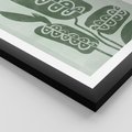 Plakat w ramie 30x40 - Nurtująca Zieleń - abstrakcyjny zielony motyw, skandynawski design - rama czarna