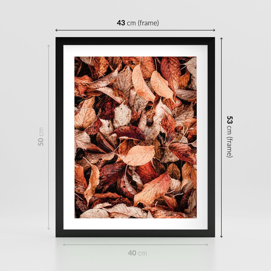 Plakat w ramie 40x50 - Magia Jesiennej Ziemi - liście, jesień - rama czarna