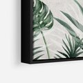 Obraz w ramie 50x50 - Tropikalne Akwarele - tropikalne liście, akwarela - rama czarna