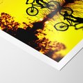 Plakat bez ramy 21x30 - Rower przy zachodzie słońca - rower, zachód