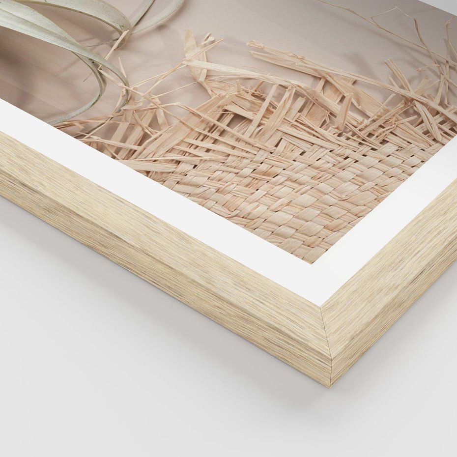 Plakat w ramie 30x40 - Aloes w Stylu Boho - kompozycja, wiklina - rama drewno