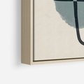 Obraz w ramie 70x100 - Migotliwe Refleksje - abstrakcyjne nieregularne kształty, minimalistyczny plakat - rama drewno