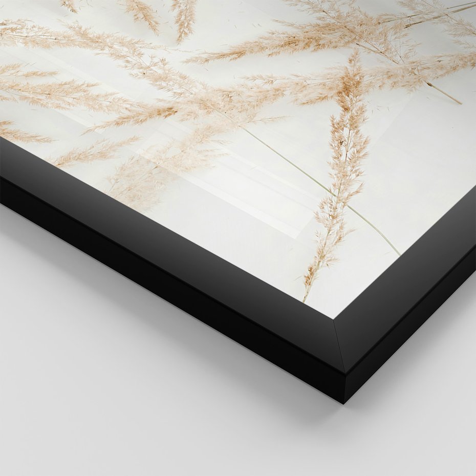 Zestaw obrazy w ramie 30x40 galeria - Boho, trawy, suche - rama czarna