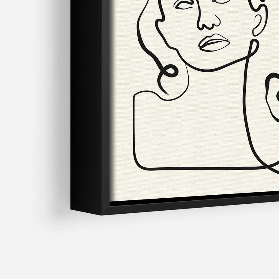 Obraz w ramie 50x50 - Trzy Kobiety - 3 kobiety, antyczny posag - rama czarna