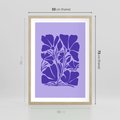 Plakat w ramie 50x70 - Migocące Boho Wibracje - kwiaty, energetyczne fioletowe tło - rama drewno