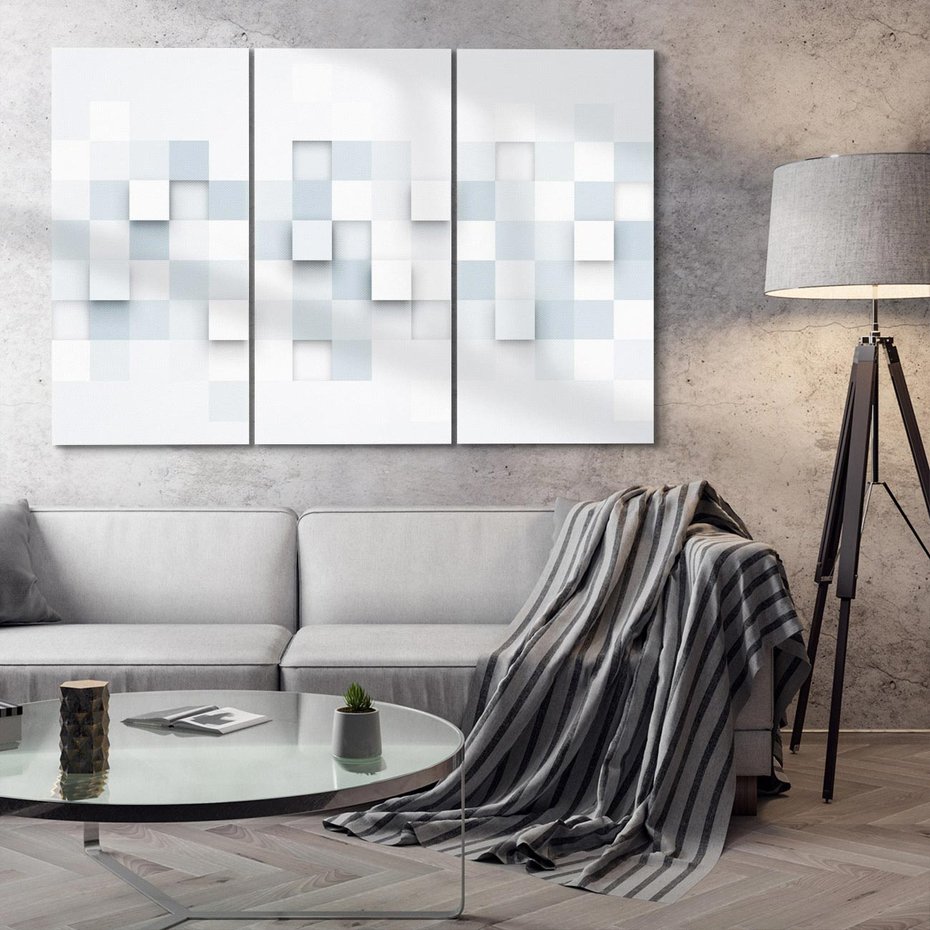 Obraz na płótnie 120x80 - Trójwymiarowe formy geometryczne - geometria, 3D