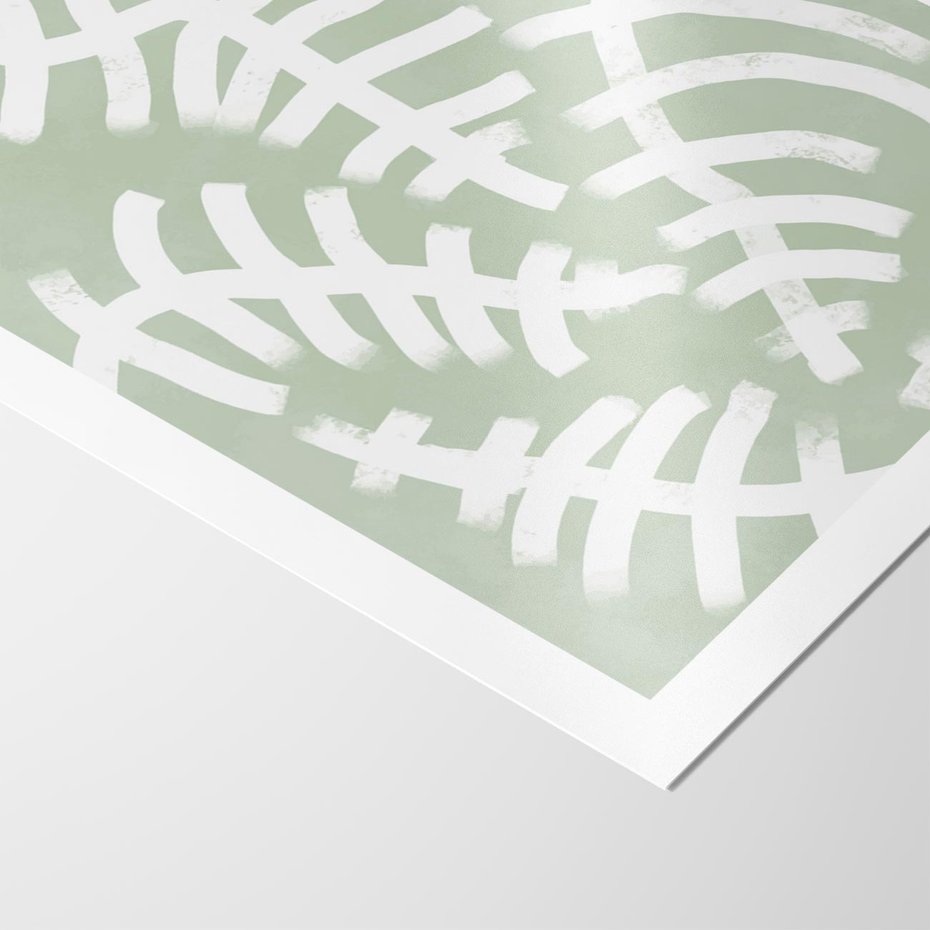 Plakat bez ramy 50x70 - Oaza Zieleni - zielona abstrakcja, zgaszona zieleń