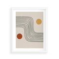 Plakat w ramie 40x50 - Czysta Refleksja - abstrakcyjna sztuka, boho kształty - rama biała