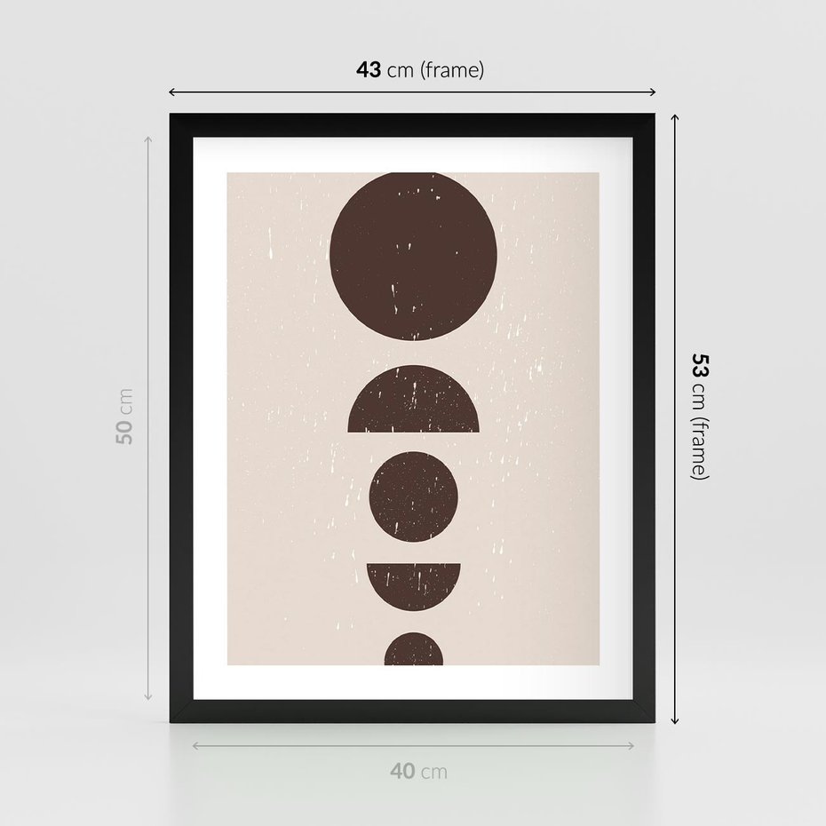 Plakat w ramie 40x50 - Migocące Granice - mid century styl, nowoczesna grafika - rama czarna