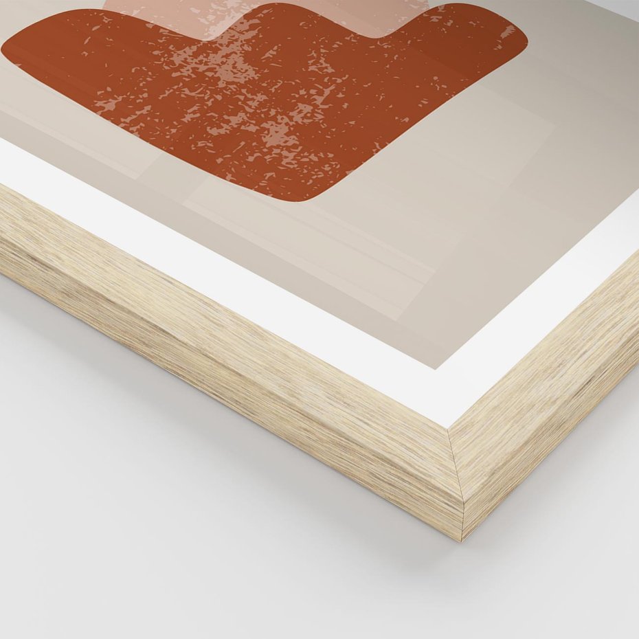 Plakat w ramie 30x40 - Przenikanie Granic - nowoczesny plakat, abstrakcyjne kształty - rama drewno