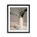 Plakat w ramie 40x50 - Eukaliptusowe liście w okularach - liście, eukaliptus - rama czarna