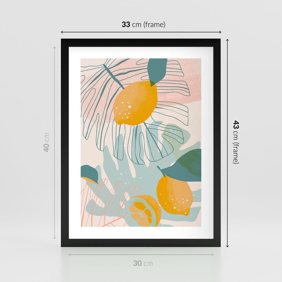 Plakat w ramie 30x40 - Świeżość Natury - plakat, nowoczesna grafika - rama czarna