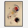 Obraz w ramie 70x100 - Impulsy Wydobyte z Cienia - abstrakcyjna geometryczna kompozycja, koła linie - rama czarna
