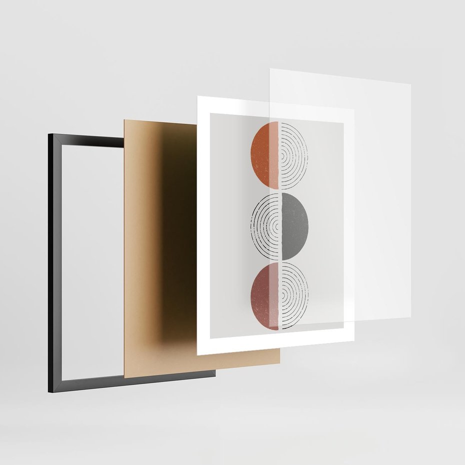 Plakat w ramie 40x50 - Eksperymenty z Geometrią - geometryczny plakat, sztuka nowoczesna - rama czarna