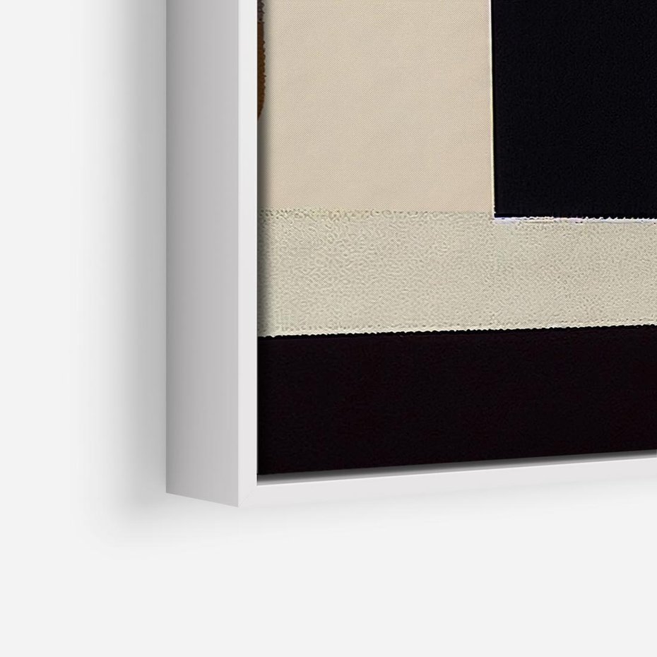 Obraz w ramie 50x50 - Nowoczesne Brązy - geometryszne pasy, nowoczesny styl - rama biała