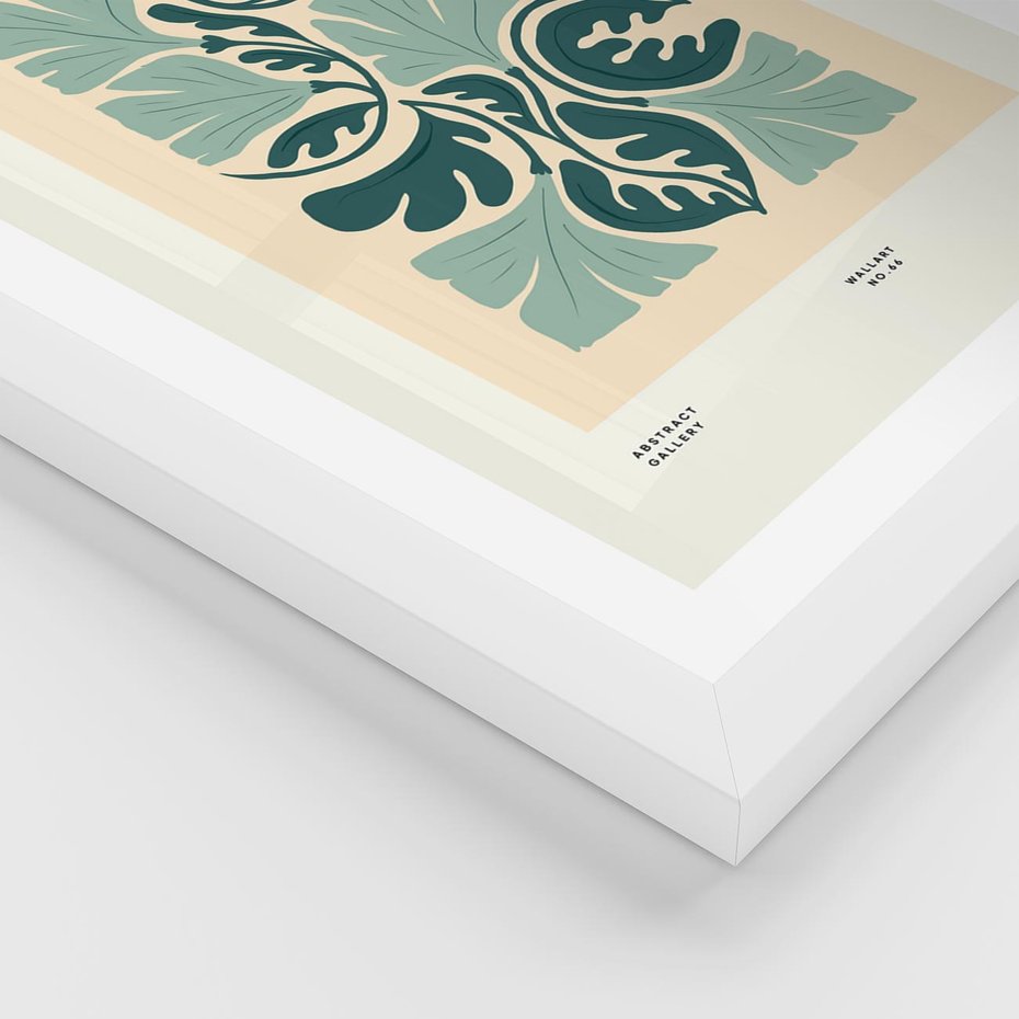 Plakat w ramie 40x50 - Podróżne Impresje - roślinne motywy, ornamenty - rama biała