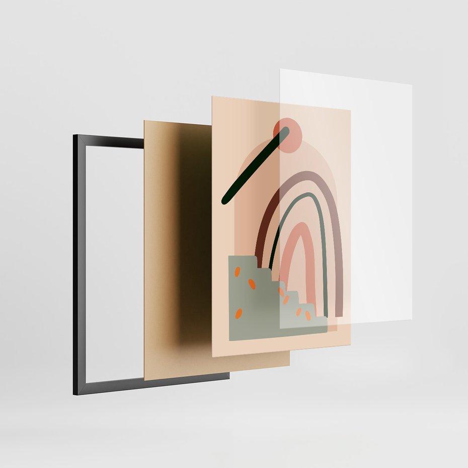 Zestaw obrazy w ramie 30x40 galeria - Boho, plakaty, do, salonu, sypialni - rama czarna