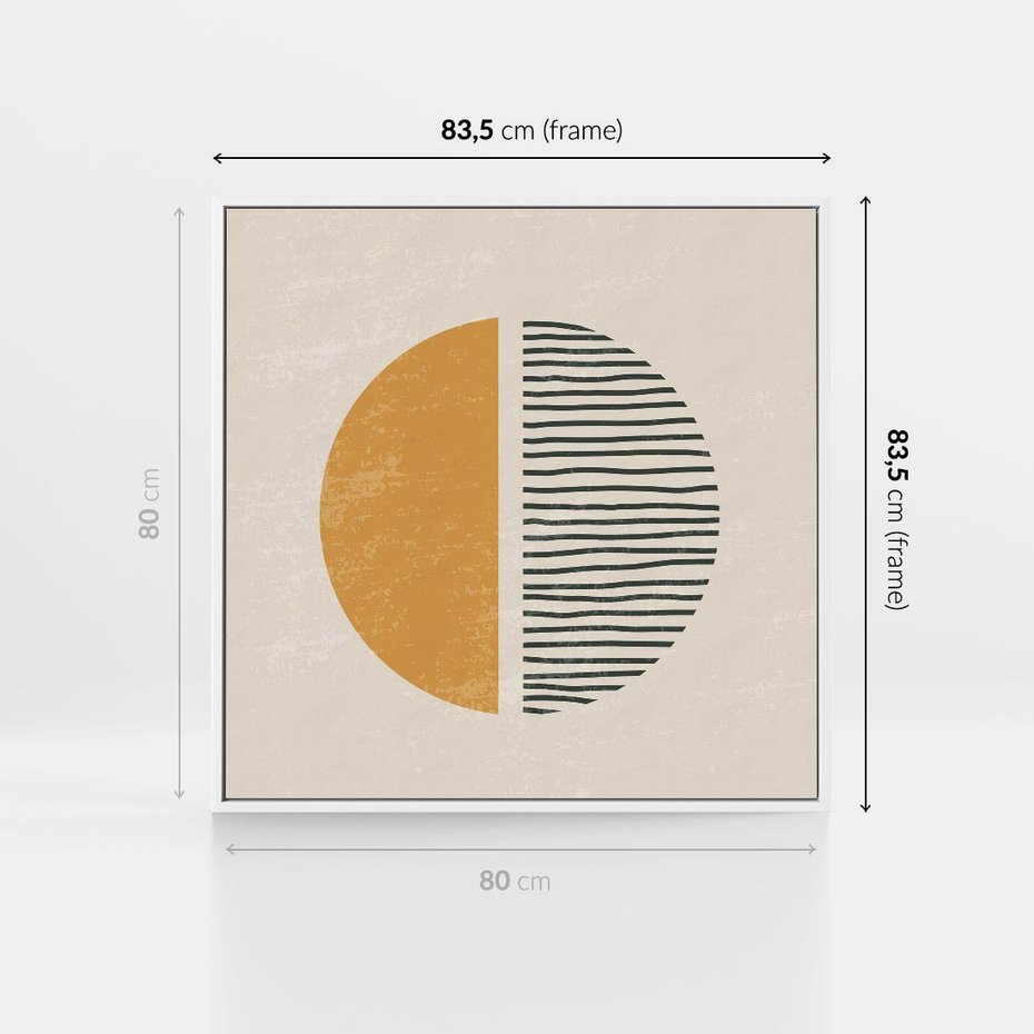 Obraz w ramie 80x80 - Kształty Nowych Granic - nowoczesna sztuka, minimalizm - rama biała