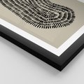 Plakat w ramie 30x40 - Nowoczesne Odbicia Wnętrza - boho plakat, czarne kropki kreski - rama czarna