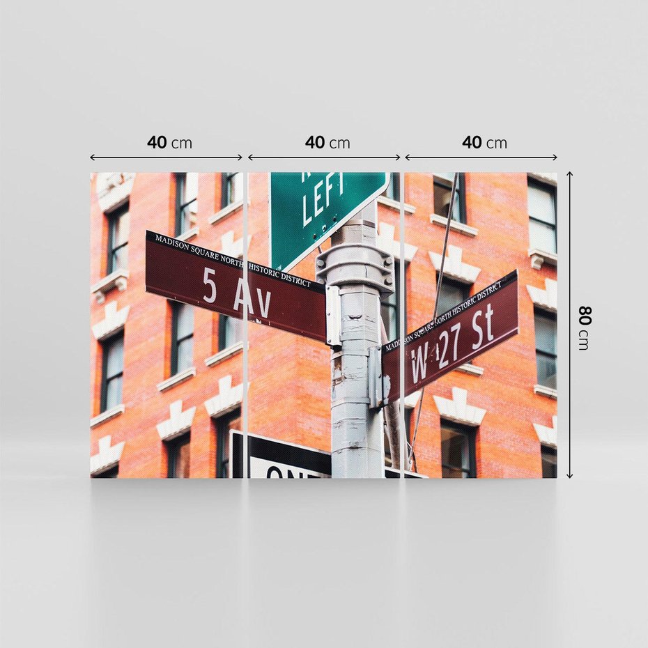 Obraz na płótnie 120x80 - Namiastka wielkiego miasta - Nowy Jork, drogowskaz
