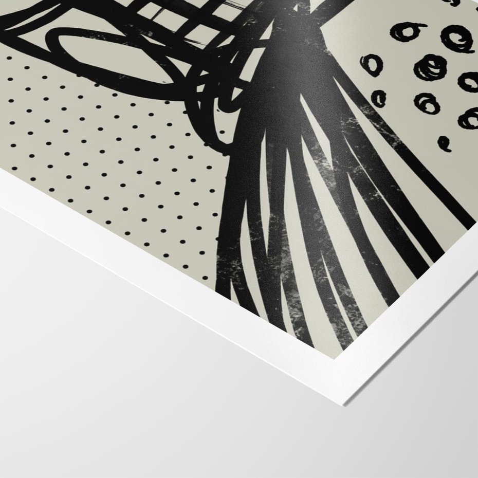 Plakat bez ramy 21x30 - Złudne Kontemplacje - abstrakcyjna mroczna kompozycja, nieregularne