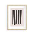 Plakat w ramie 30x40 - Migotliwa Transformacja Form - minimalizm, czarne pasy - rama drewno