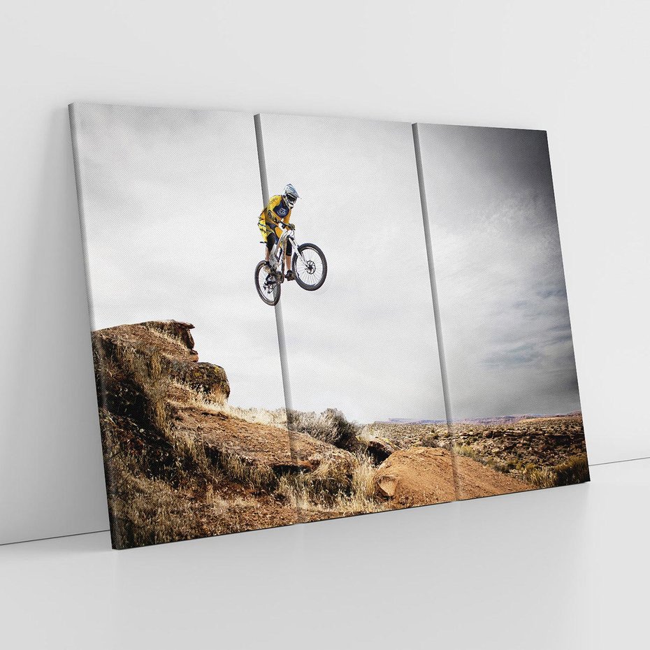 Obraz na płótnie 120x80 - Adrenalina na Dwóch Kółkach - rower, downhill