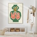 Obraz w ramie 50x70 - Kreatywne Impulsy - boho styl, wazon - rama drewno