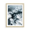 Plakat w ramie 50x70 - Ośnieżone Szczyty z Wysoka - ośnieżone szczyt górskie, zdjęcie z lotu ptaka - rama drewno