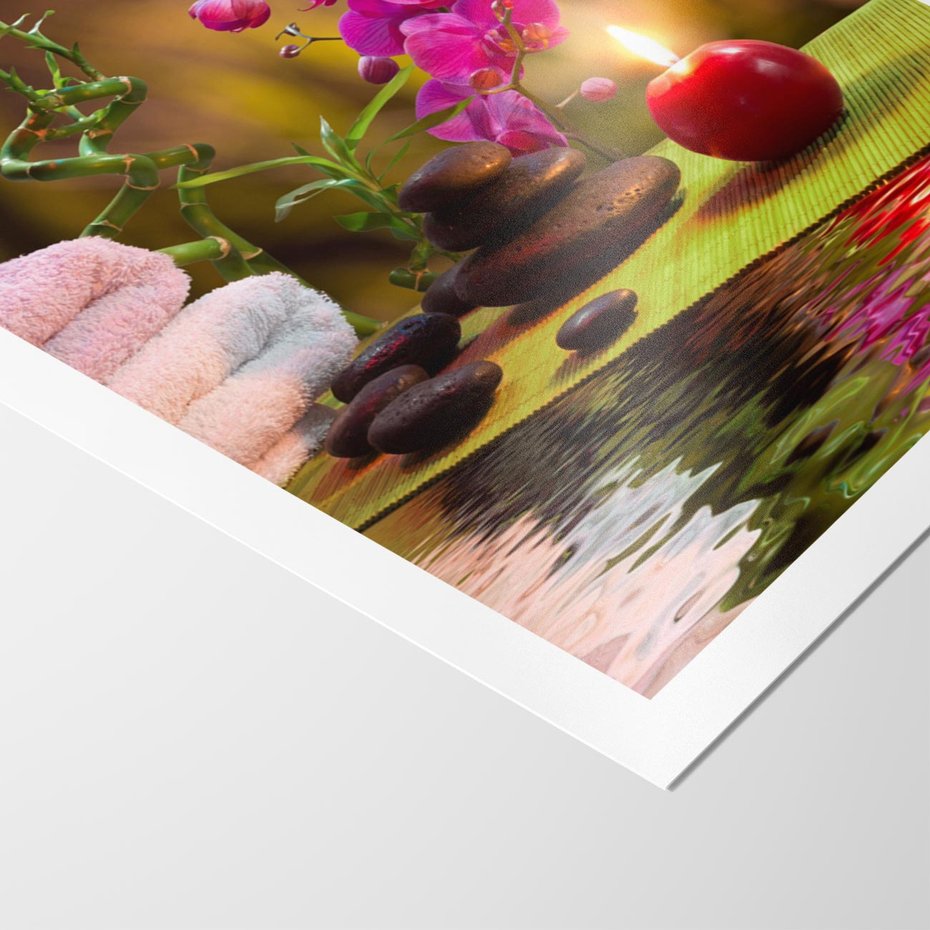 Plakat bez ramy 50x70 - Światło Świecących Kwiatów w Spa - spa, świaca