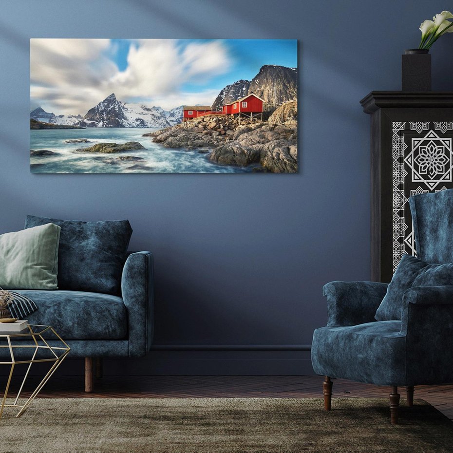 Obraz na płótnie 120x60 - Norweskie jezioro wśród gór - norwegia, jezioro