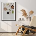 Plakat bez ramy 30x40 - Bukiet Kwiatów i Kawa na Stole - fotografia, na stole bukiet