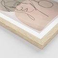 Plakat w ramie 30x40 - Kobieta w Linii: Akwarelowa Harmonia - kobieta one line, grafika - rama drewno