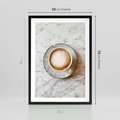 Plakat w ramie 50x70 - Kawa w Perfekcji - kawa w filiżance, cappuccino - rama czarna