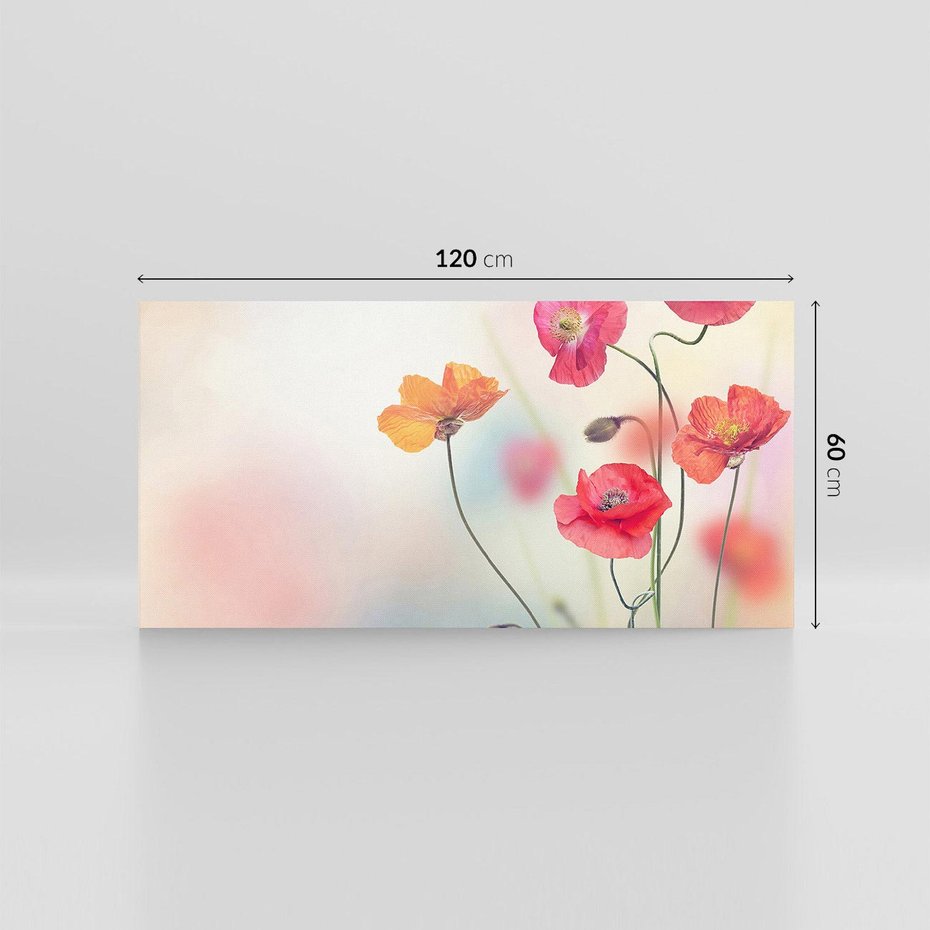 Obraz na płótnie 120x60 - Urok natury - kwiaty, akwarela