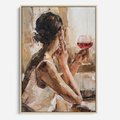 Obraz w ramie 50x70 - Wibracje - portret, kobieta - rama drewno