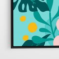 Obraz w ramie 50x50 - Kwiatowy Impuls - pastelowa kompozycja, kwiaty - rama czarna