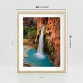 Plakat w ramie 40x50 - Wodospad wśród majestatycznych gór - wodospad, górski - rama drewno