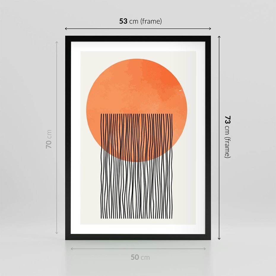 Plakat w ramie 50x70 - Echa Wyobraźni - koło, boho styl - rama czarna