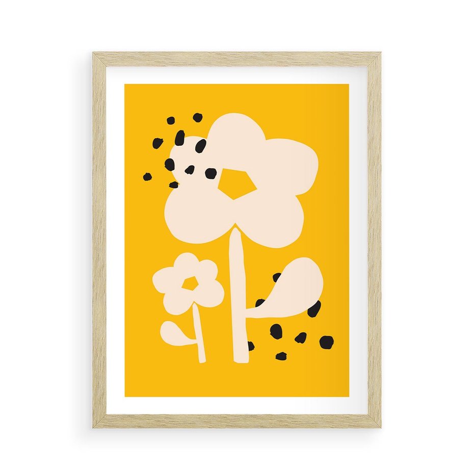 Plakat w ramie 50x70 - Bezgraniczne Impulsy - abstrakcyjny kwiat, plakat - rama drewno