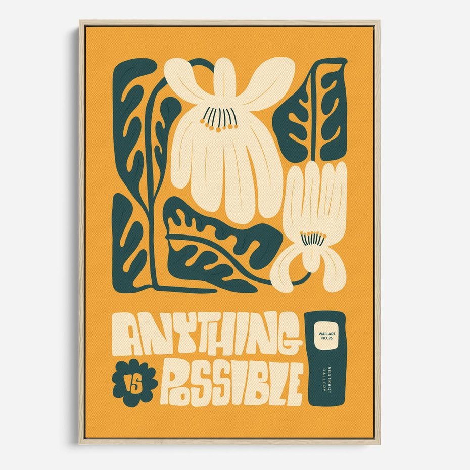 Obraz w ramie 80x120 - Impulsy Harmonii - kwiaty, nowoczesny plakat - rama drewno