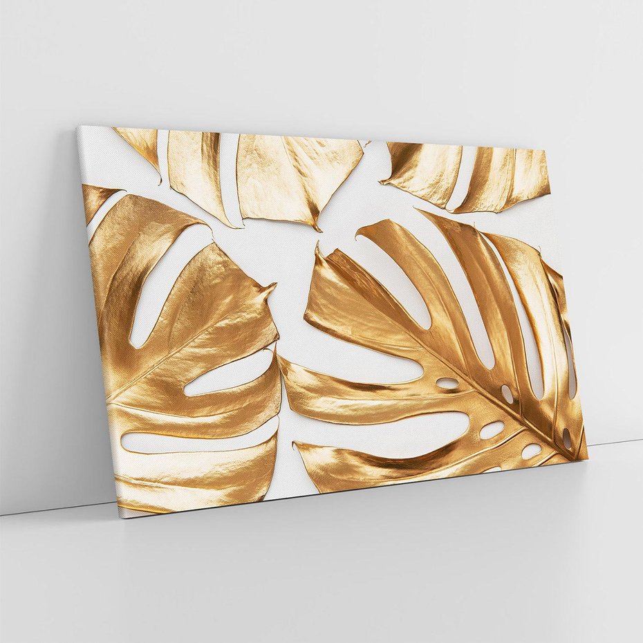 Obraz na płótnie 120x80 - Siła Natury - złote, liście