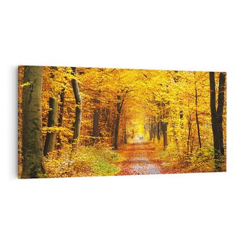 Obraz na płótnie 120x60 - Jesień w lesie - las, drzewa