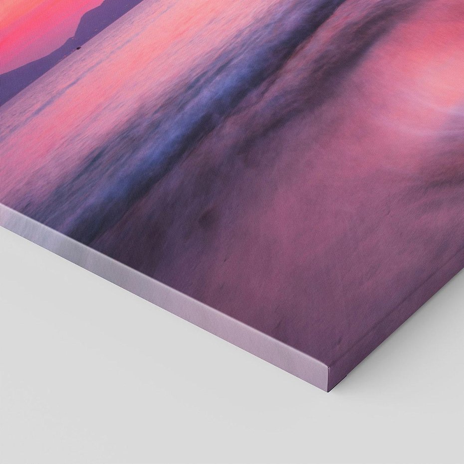 Obraz na płótnie 120x60 - Zaklęty Zachód - magiczny zachód słońca, fioletowe