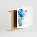 Plakat w ramie 30x40 - Marmur złotą akwarelą - marmur, akwarela - rama drewno